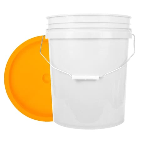 Bucket, 12 In H, White And Yellow